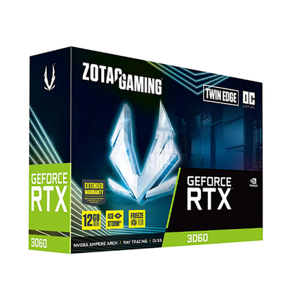 ZOTAC GeForce RTX 3060 προώθησε τον ανεμιστήρα gpu 12gb υποστήριξης rtx3060 καρτών γραφικών τυχερού παιχνιδιού PC της OC 12G